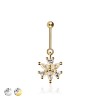316L SURGICAL STEEL CZ FLORAL MARQUISE FLOWER BURST VERTICAL HELIX STUD